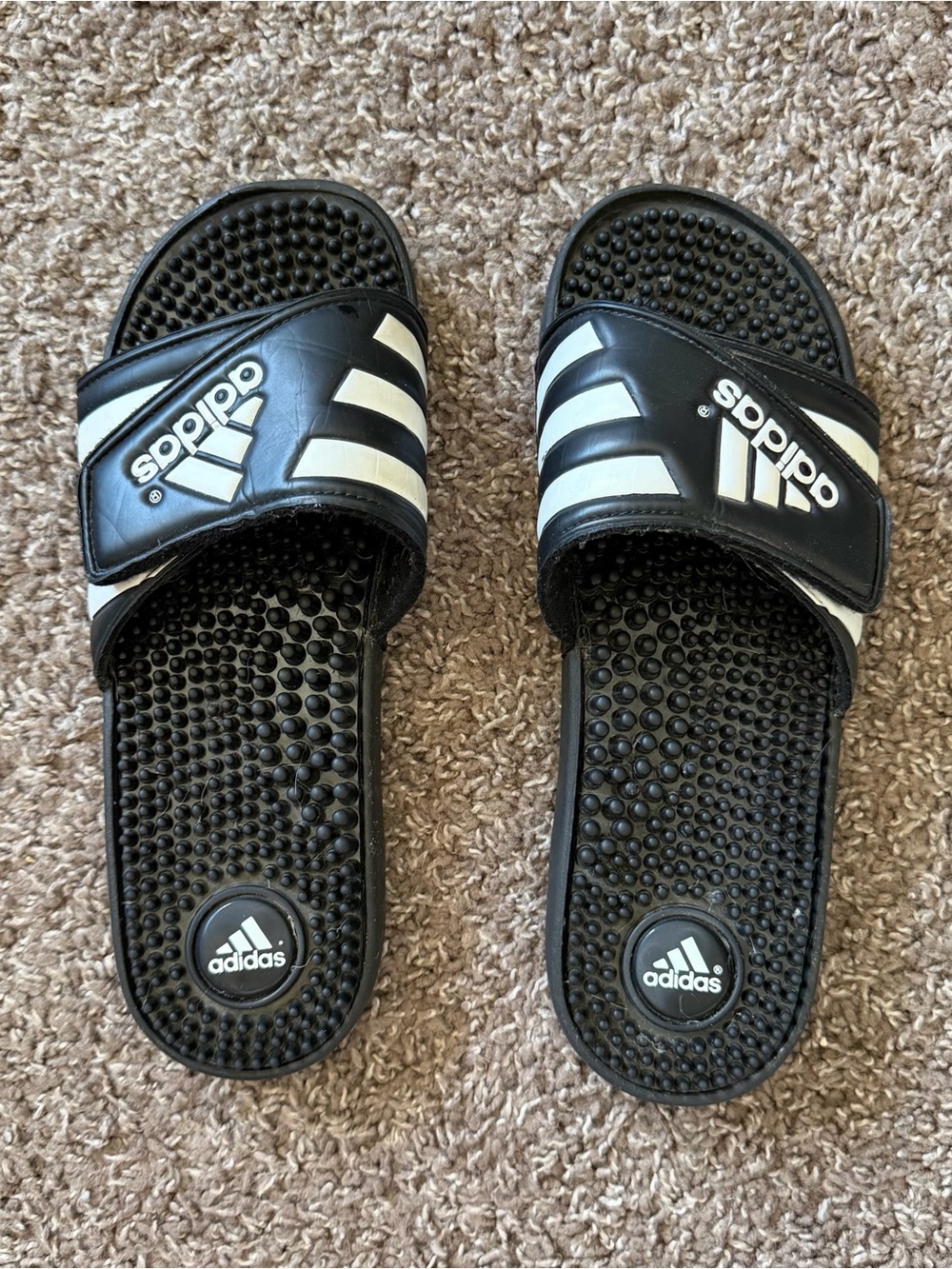 Adidas Adissage Slides Size 8 Black Recovery Sandals